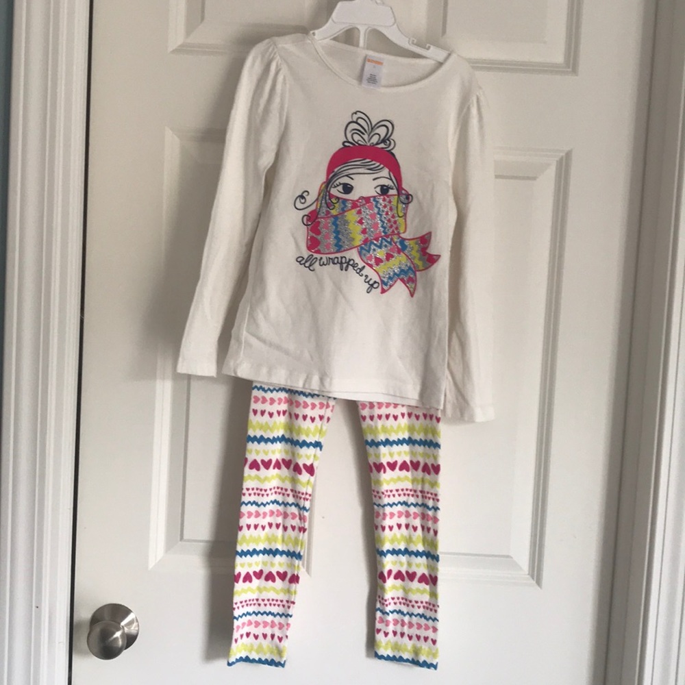 Long sleeved sparkle shirt w/ matching leggings